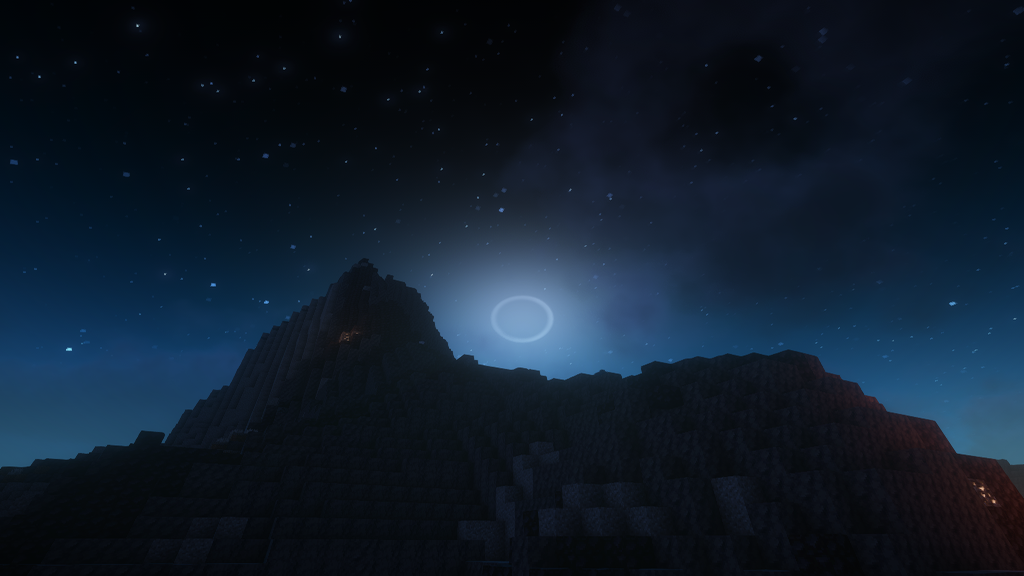 Minecraft night mountain scene for the Create Aeronautics server